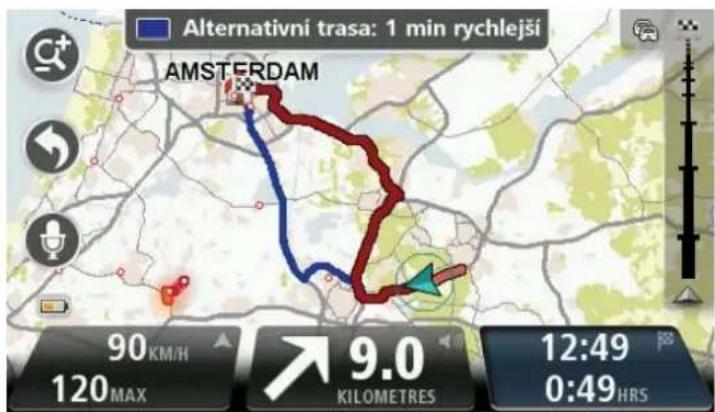 Alternativní trasa: 1 min rychlejší AMSTERDAM 90 KM/H 120 MAX 9.0 KILOMETRES 12:49 0:49 HRS