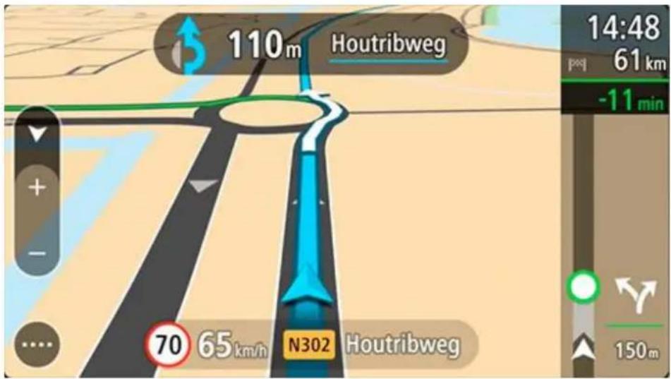 110m Houtribweg 70 65km/h N302 Houtribweg 14:48 61km -11min 150m