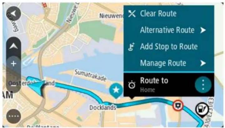 TOMTOM GO BASIC - Přidání zastávky k uložené trase pomocí mapy - 1