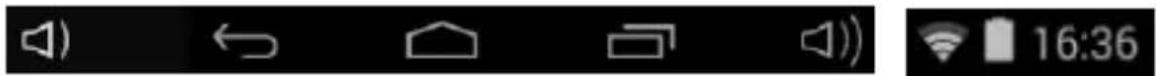 Mobile phone status bar with audio, home, and sound icons alongside time and speed indicators