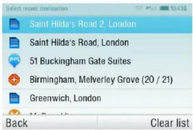 Sygic Drive 10 - Navigating to Recent Destinations - 5