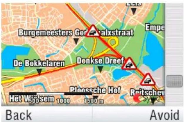 Sygic Drive 10 - Traffic > Incidents on route. - 2