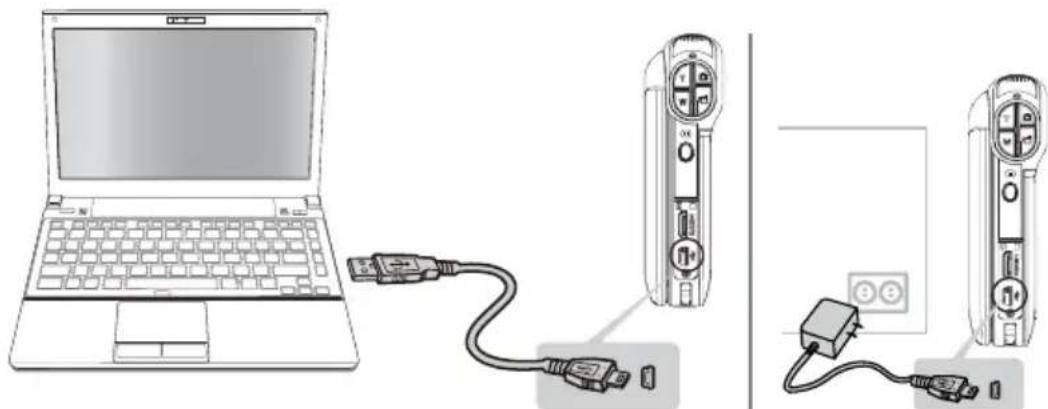 TOSHIBA Camileo P100 - Charging the battery - 1