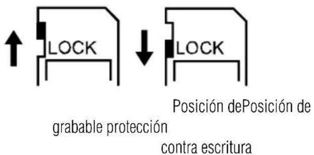 LOCK ↓ LOCK Posición de Posición de grabable protección contra escritura