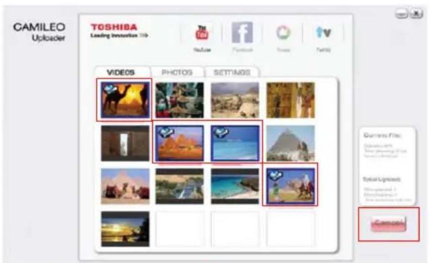 CAMILEO Uploader TOSHIBA Leading Innovation 33b TV YouTube Facebook Google Facebook VIDEOS PHOTOS SETTINGS Current Files Untitled 2016 Total Uploads: @camileo.org/1.1 @camileo.org/1.1 Camilo