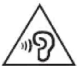 Warning symbol with a speech bubble inside a triangle, indicating sound or audio hazard.