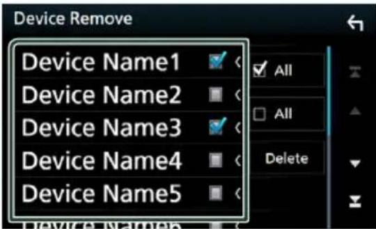 Device Remove Device Name1 Device Name2 Device Name3 Device Name4 Device Name5 All All Delete