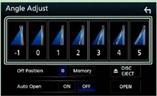 Angle Adjust -1 0 1 2 3 4 5 Off Position 0 Memory DISC AUTO Open ON OFF OPEN