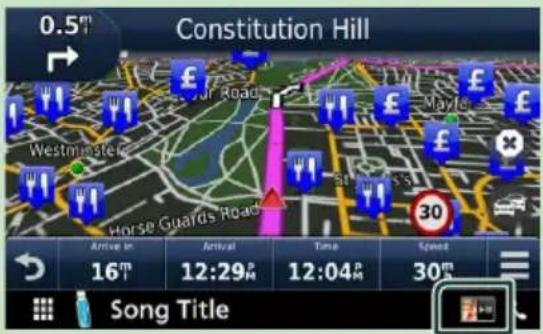 KENWOOD DNX317BTS - Ovládání zvuku z obrazovky navigace - 1