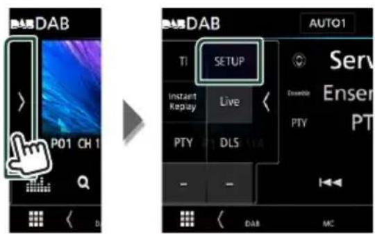 DAB P01 CH 1 SETUP T1 Instant Keplay Live PTY DLS AUTO1 Serv Enser PT - - - DAB MC