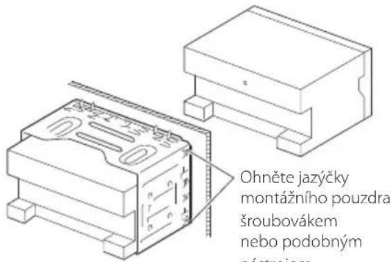 Ohněte jazýčky montážního pouzdra šroubovákem nebo podobným nástrojem