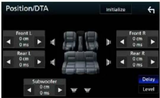 KENWOOD DNX317BTS - Pozice při poslechu - 2