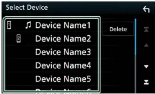 Select Device Device Name1 Device Name2 Device Name3 Device Name4 Device Name5 Delete
