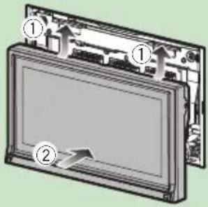 KENWOOD DNX317BTS - ●Připevnění předního panelu: - 1