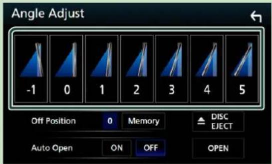 Angle Adjust -1 0 1 2 3 4 5 Off Position 0 Memory DISC Auto Open ON OFF OPEN