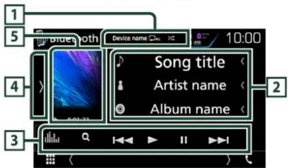 1 5 Device name 10:00 4 Song title Artist name Album name 2 3