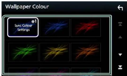 Wallpaper Colour *1 Sync Colour Settings