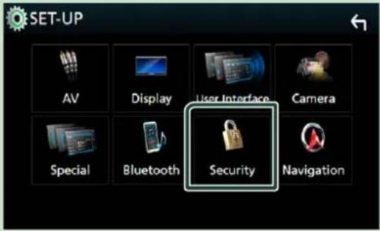 SET-UP AV Display User Interface Camera Special Bluetooth Security Navigation