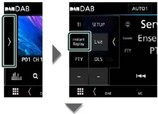 DAB P01 CH 1 Instant Replay Live LIVE DLS PTY AUTO1 Ti SETUP Service Ense PT - - - DAB MC