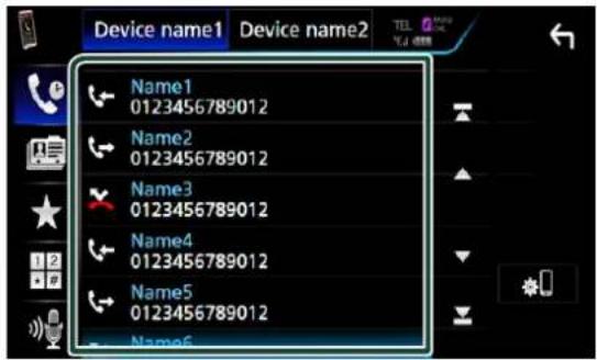 Device name1 Device name2 Name1 0123456789012 Name2 0123456789012 Name3 0123456789012 Name4 0123456789012 Name5 0123456789012 Name6