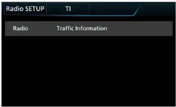 Radio SETUP TI Radio Traffic Information