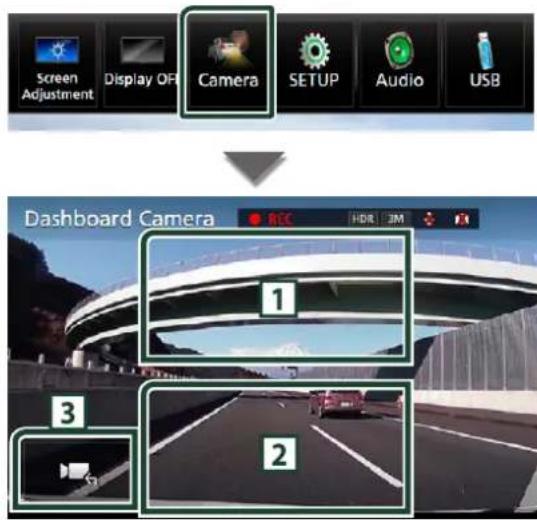 Screen Adjustment Display OR Camera SETUP Audio USB Dashboard Camera RTC HDR 3M 1 2 3