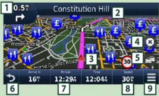 1 0.5m Constitution Hill 2 Westminster Horse Guards Road Arrive In 16m Arrival 12:29m Time 12:04m Speed 30m 5 6 7 8 9