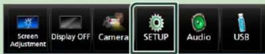Screen Adjustment Display OFF Camera SETUP Audio USB