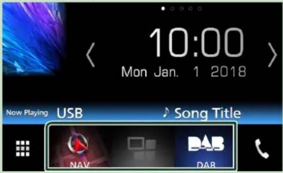 10:00 Mon Jan. 1 2018 Now Playing USB Song Title NAV DAB DAB