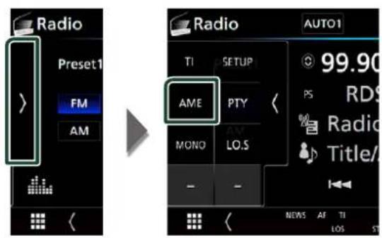 Radio Preset1 FM AM Radio AUTO1 TI SETUP AME PTY MONO LO.S 99.90 PS RDS Radio Title/ NEWS AF TI LOS ST