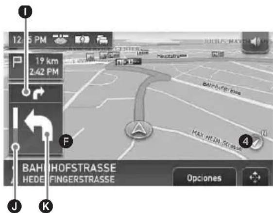12:5 PM 19 km 2.62 PM BAHUFSTRASSE HEDE FINGERSTRASSE F MAX HIGH STRASSE A J K Opciones