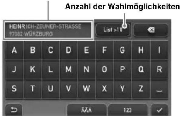 Anzahl der Wahlmöglichkeiten HEINRICH-ZEUNER-STRASSE $7082 WÜRZBURG List >10 A B C D E F G H I J K L M N O P Q R S T U V W X Y Z ~ AAA 123 ✓