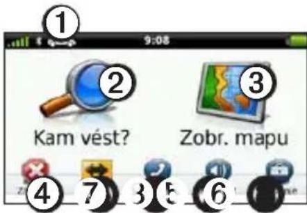 ① ② Kam vést? ③ Zobr. mapu ④ ⑦ ⑧ ⑨ ⑩ ⑪ ⑫ ⑬