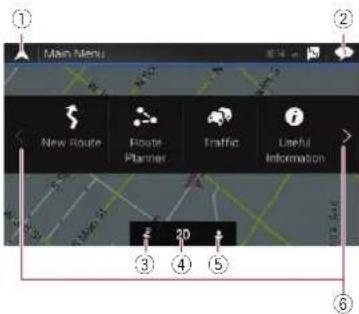 Main Menu New Route Route Planner Traffic Useful Information ③ ④ ⑤ ⑥