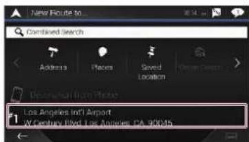 New Route to Combined Search Address Places Saved Location Change Direction Los Angeles Int'l Airport W.Century Blvd, Los Angeles, PA 90016