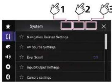 System Navigation Related Settings AV Source Settings Ever Scroll Input/Output Settings Camera settings
