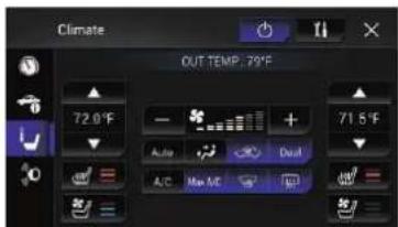 Climate OUT TEMP: 79°F 72.0°F 71.5°F Auto Auto A/C Max MC Dual