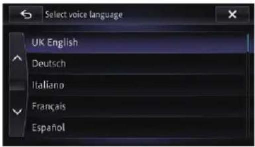 Select voice language UK English Deutsch Italiano Français Español