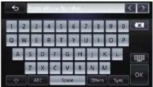 Enter House Number 1 2 3 4 5 6 7 8 9 0 Q W E R T Y U I O P A S D F G H J K L Z X C V B N M OK ABC Space Others Sym.