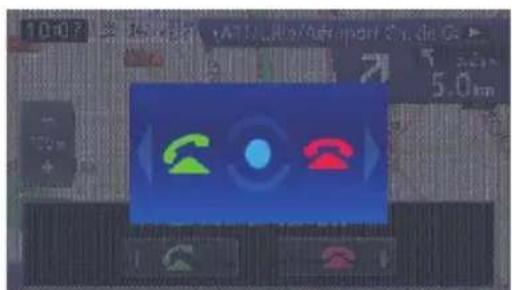 Mobile phone interface screenshot showing navigation controls and a screen displaying three phone icons with Chinese labels.