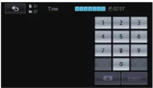 01 01 Time 00'01" 1 2 3 4 5 6 7 8 9 0 Enter