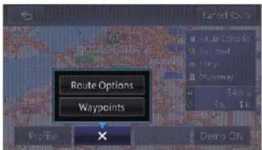 Route Options Waypoints