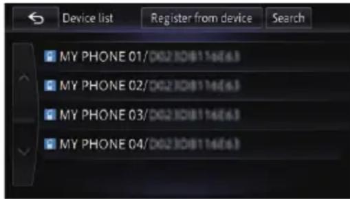 Device list Register from device Search MY PHONE 01/02308116(63) MY PHONE 02/02308116(63) MY PHONE 03/02308116(63) MY PHONE 04/02308116(63)