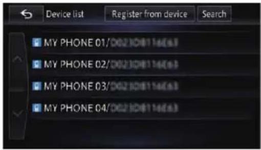Device list Register from device Search MY PHONE 01/002108114663 MY PHONE 02/002108114663 MY PHONE 03/002108114663 MY PHONE 04/002108114663