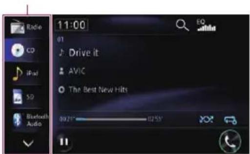 Radio CD iPad SD Bluetooth Audio 11:00 01 Drive it AVIC The Best New Hits 00:25" 02:55"