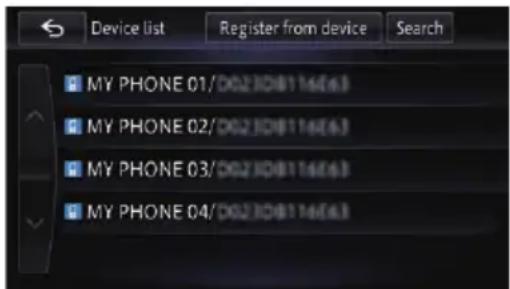 Device list Register from device Search MY PHONE 01/02/08/16(6) MY PHONE 02/02/08/16(6) MY PHONE 03/02/08/16(6) MY PHONE 04/02/08/16(6)