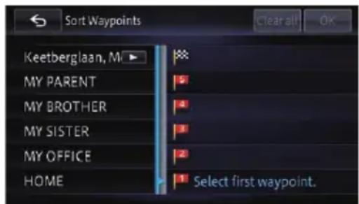 Sort Waypoints Keetberglaan, M MY PARENT MY BROTHER MY SISTER MY OFFICE HOME Select first waypoint.