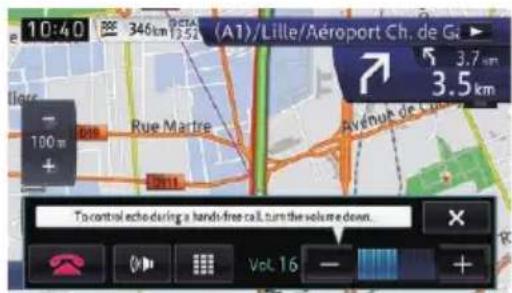 (A1)/Lille/Aéroport Ch. de G 346km 13.52 Rue Martre 3.7 km 3.5 km To control echo during a hands-free call turn the volume down. Vol 16 -