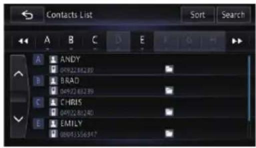 Contacts List Sort Search A B C D E F G H A ANDY 04922.88239 B BRAD 04922.88239 C CHRIS 04922.88240 E EMILY 08043566347