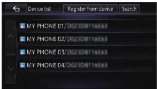 Device list Register from device Search MY PHONE 01/DO21DB114(6.9) MY PHONE 02/DO21DB114(6.9) MY PHONE 03/DO21DB114(6.9) MY PHONE 04/DO21DB114(6.9)
